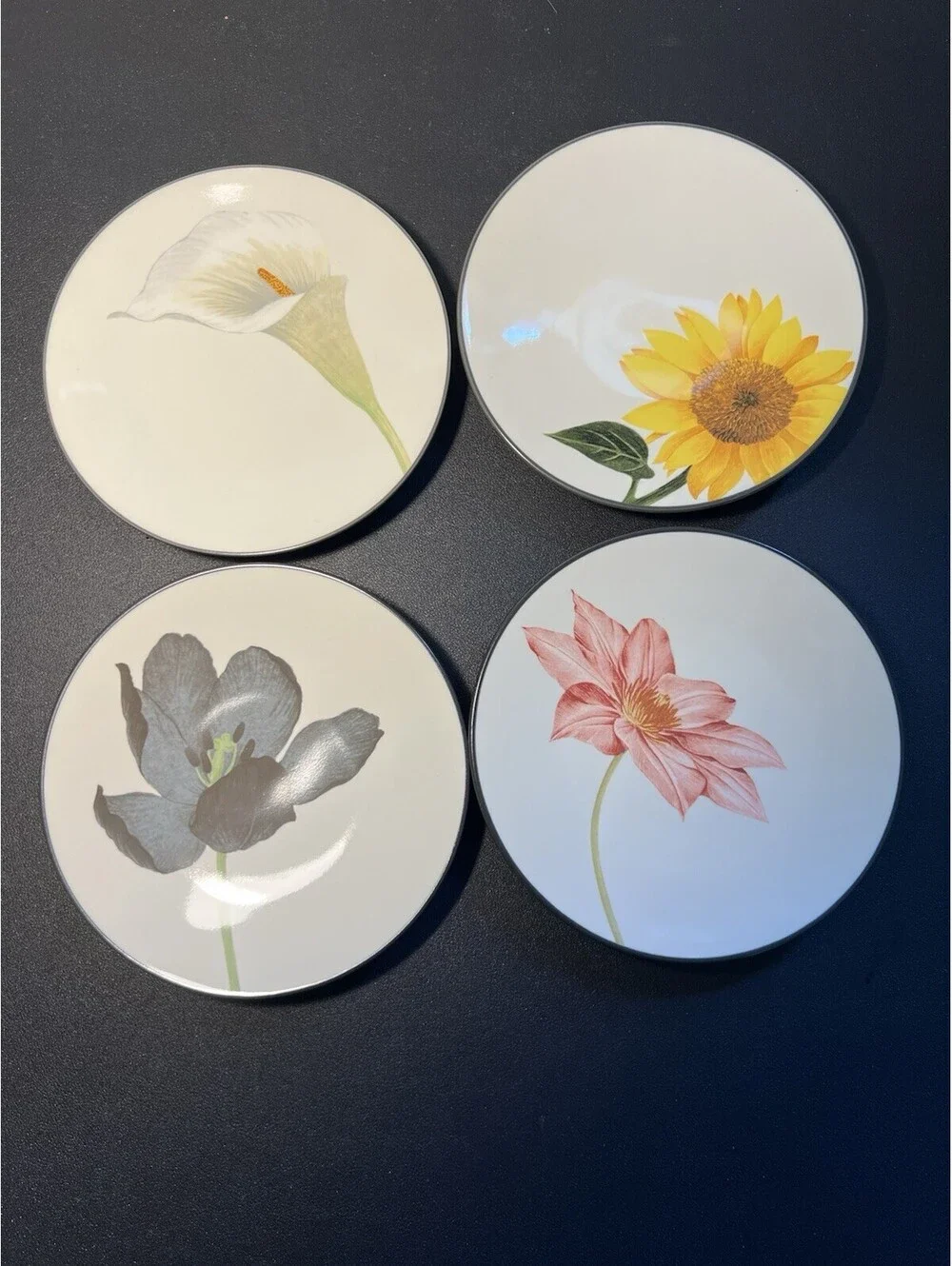 NIB Noritake Colorwave Graphite Appetizer Plates, Set Of 4, 6.25